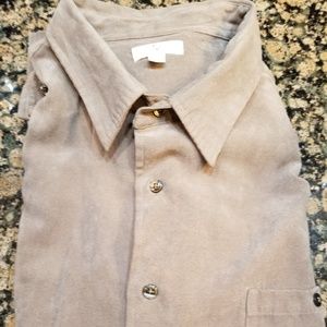 Apt 9 mens mock suede long sleeve shirt XXL